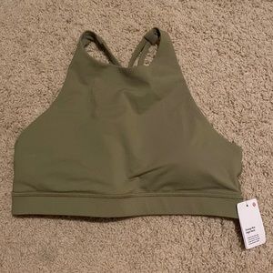 Lululemon energy bra high neck olive green size 8 NWT